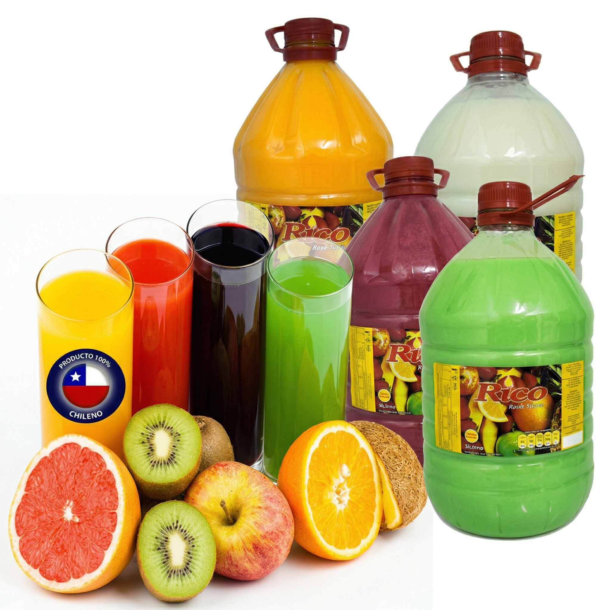 Botellas de Jugos Concentrados al por mayor marca Rico en 13 sabores